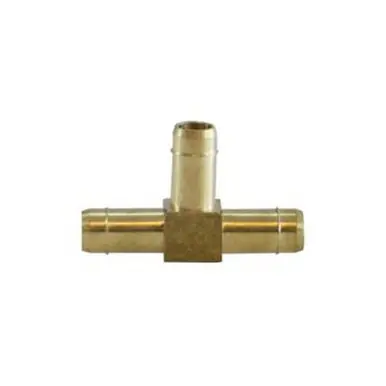 Midland Industries 21151 - Single Barb Union Tee, 1/4" Tube OD x 1/4" Tube OD x 1/4" Tube OD, Brass