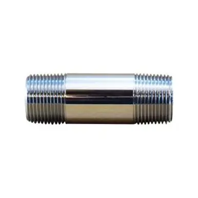 Midland Industries 41103 - Pipe Nipple, 1" MPT x 1" MPT, 3" Brass, Chrome-Plated