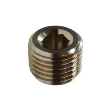 Midland Industries 28843 - Countersunk Hex Plug, 1/2" BSPT, Brass, Nickel-Plated