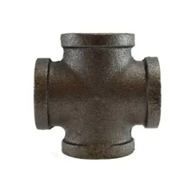 Midland Industries 65393 - Cross, 1/2" FPT x 1/2" FPT x 1/2" FPT x 1/2" FPT, Iron, Black