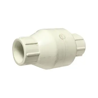 Midland Industries 940328 - Glue In-Line Spring Check Valve, 1-1/4" Nominal, Slip x Slip, PVC Body,