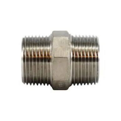 Midland Industries 62724 - Hex Nipple, 3/4" MPT x 3/4" MPT, Stainless Steel