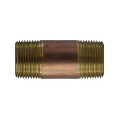 Midland Industries 42111 - Nipple, 1" MPT x 1" MPT, 8" Brass