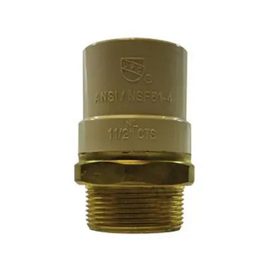 Midland Industries 35418LF - Adapter, 2" CPVC x 2" MIP, Brass