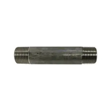 Midland Industries 48056 - Welded Pipe Nipple, 3/8" MPT x 3/8" MPT, 12" L, Stainless Steel, SCH 40