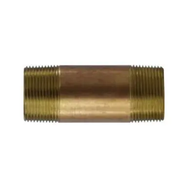 Midland Industries 40128 - Seamless Pipe Nipple, 1-1/4" MPT x 1-1/4" MPT, 5-1/2", Brass