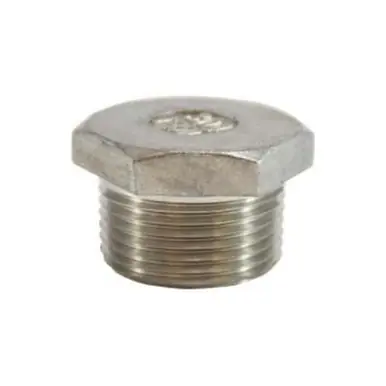 Midland Industries 62638 - Cored Hex Head Plug, 2" MPT, Stainless Steel, 150 lb