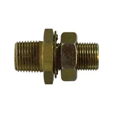 Midland Industries 129A-391FC2 -Champion Brass Bulkhead Connector, 1/4" FPT x 1/2" MPT, Brass