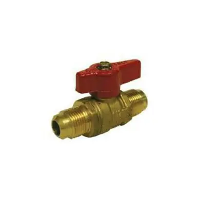 Midland Industries 943344 - Gas Ball Valve, 15/16" Nominal, Flared x Flared, 125 psi Pressure, Brass