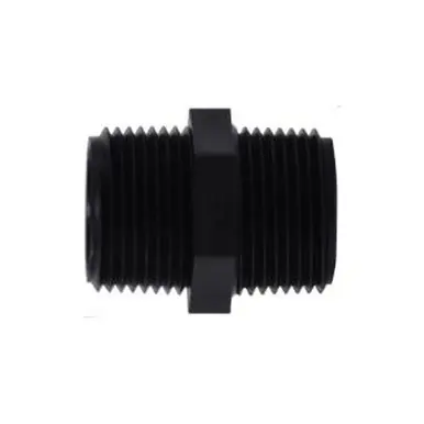 Midland Industries 28800P - Hex Nipple, 3" MPT x 3" MPT, Polypropylene, Black
