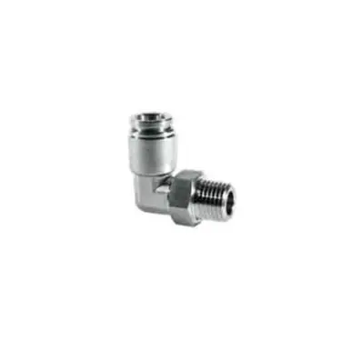 Midland Industries 269PPS-SS-4B - 90° Swivel Elbow, 1/4" Push" Tube x 1/4" MPT, Stainless Steel