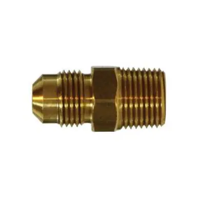 Midland Industries 10280 - Adapter, 1" Male Flared x 1" Male NPTF, Brass