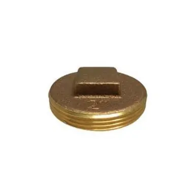 Midland Industries 970300 - Raised Head Cleanout Plug, 1-1/2" MPT, Brass