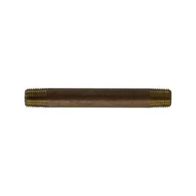 Midland Industries 40011 - Seamless Pipe Nipple, 1/8" MPT x 1/8" MPT, 6" Brass