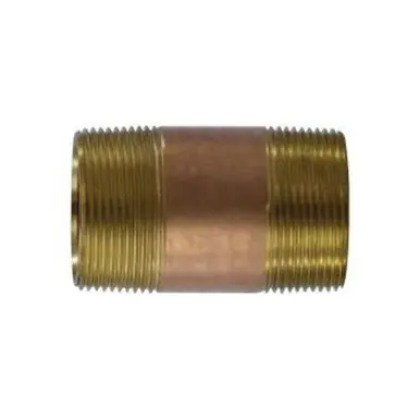 Midland Industries 40141 - Seamless Pipe Nipple, 1-1/2" MPT x 1-1/2" MPT, 2" Brass