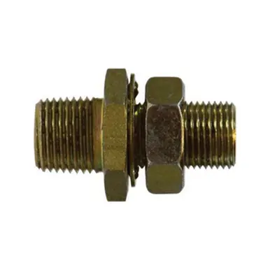 Midland Industries 28345 - Bulkhead Adapter, 1/2" MIP x 1/4" FIP, Brass/Steel