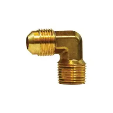 Midland Industries 10309 - 90° Elbow, 1" Male Flared x 1" Male NPTF, Brass