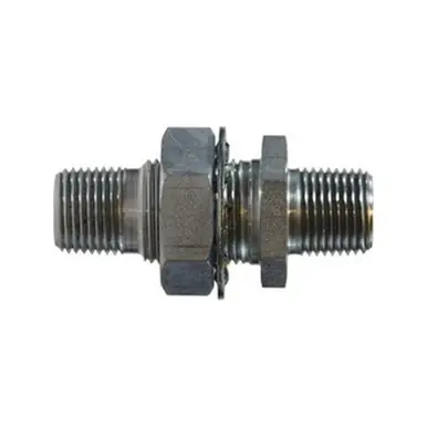 Midland Industries 28312 - Long Bulkhead Connector, 1/2" MIP x 1/4" FIP, Steel
