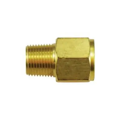 Midland Industries 28869 - Pipe Adapter, 3/8" MIP x 3/8" Female BSPP, Brass, Nickel-Plated
