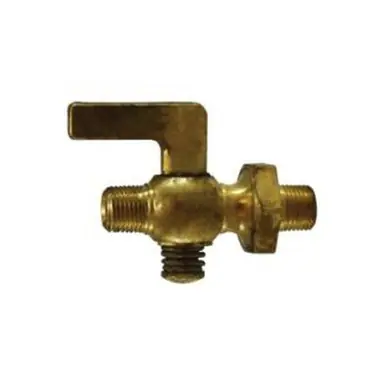 Midland Industries 46325 - Air Cock, 1/4" Nominal, MIP x MIP, Lever, Hex, Brass Body