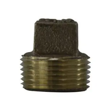 Midland Industries 44655LF - Cored Square Head Plug, 1" MPT, Bronze