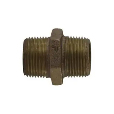 Midland Industries 44723 - Hex Nipple, 1/2" MPT x 1/2" MPT, 1.65", Bronze