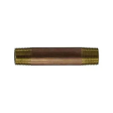 Midland Industries 40056 - Seamless Pipe Nipple, 3/8" MPT x 3/8" MPT, 12" Brass
