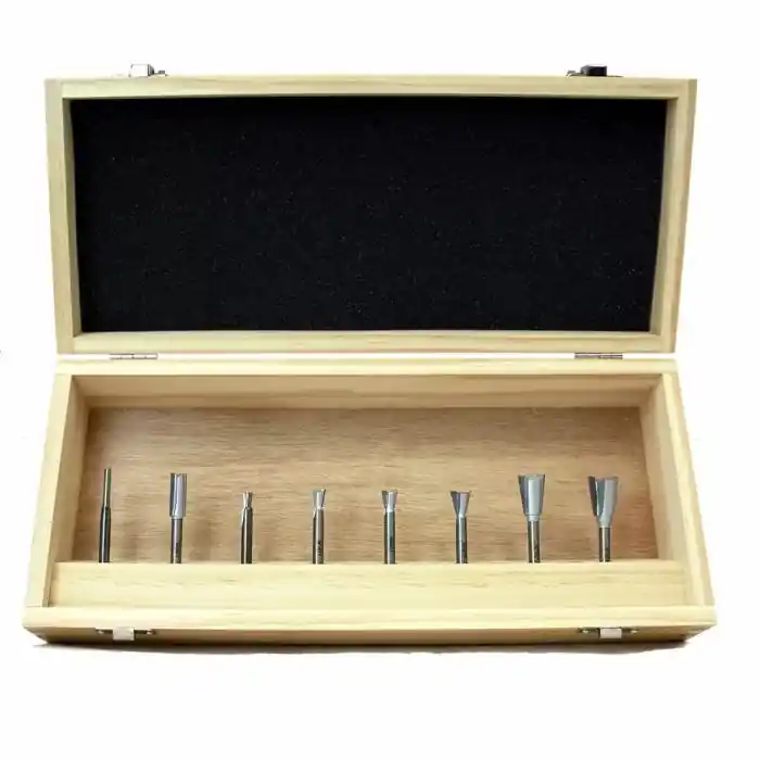 Infinity Tools 1/4" Shank 8-Pc. Dovetail & Box Joint Making Router Bit Set