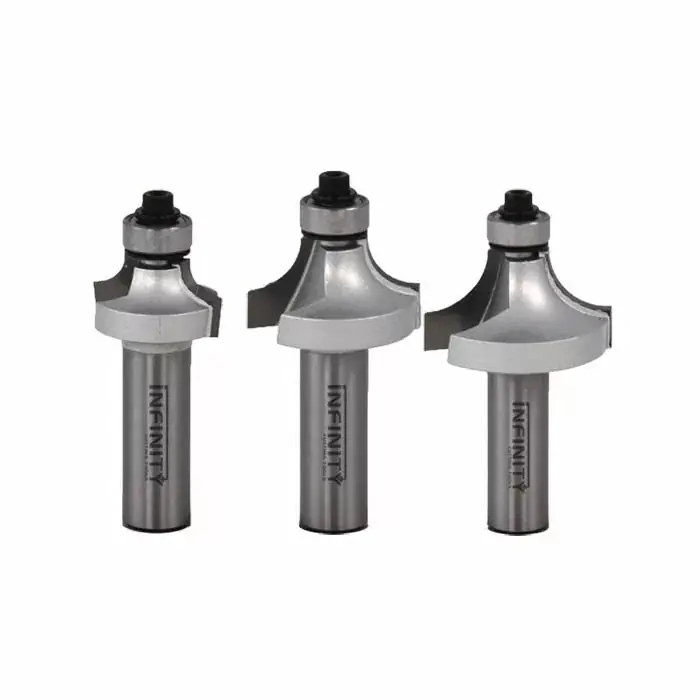 Infinity Tools 1/2" Shank 3-Pc. Roundover & Beading Router Bit Set