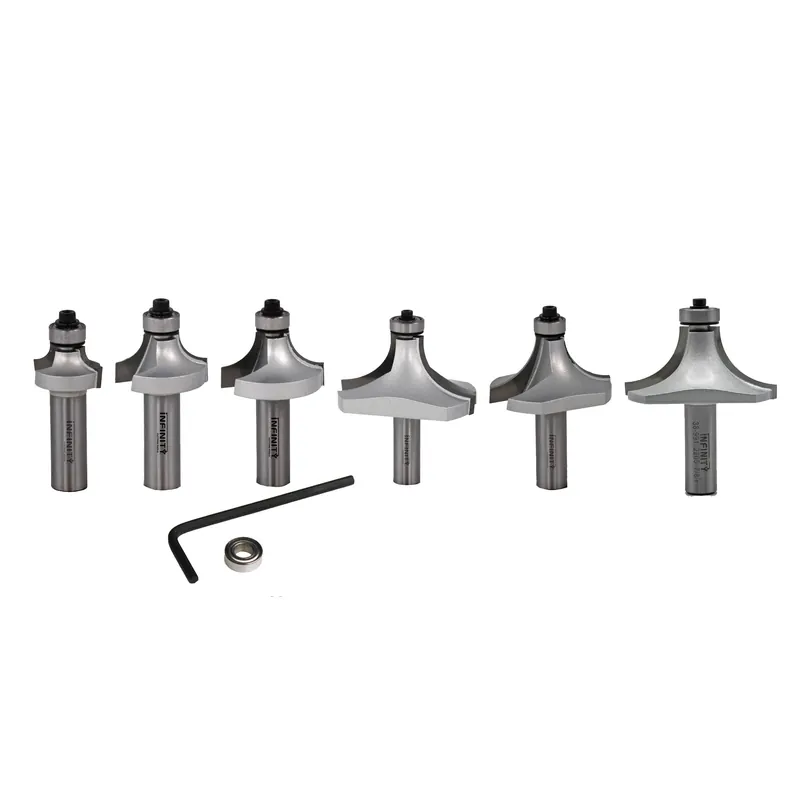 Infinity Tools 1/2" Shank 6-Pc. Roundover & Beading Router Bit Set