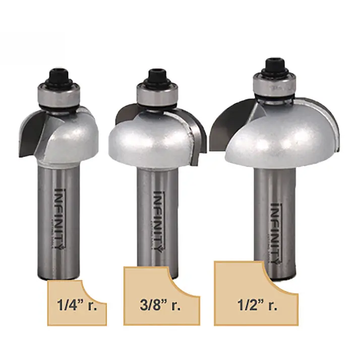Infinity Tools 1/2" Shank 3-Pc. Cove Router Bit Set