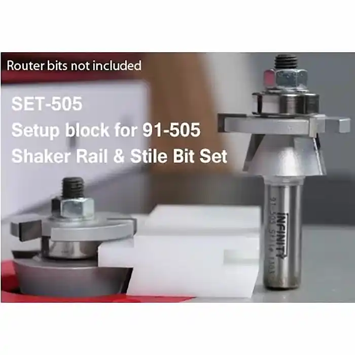Infinity Tools Setup Block for 91-505 Shaker Rail & Stile Bit Set