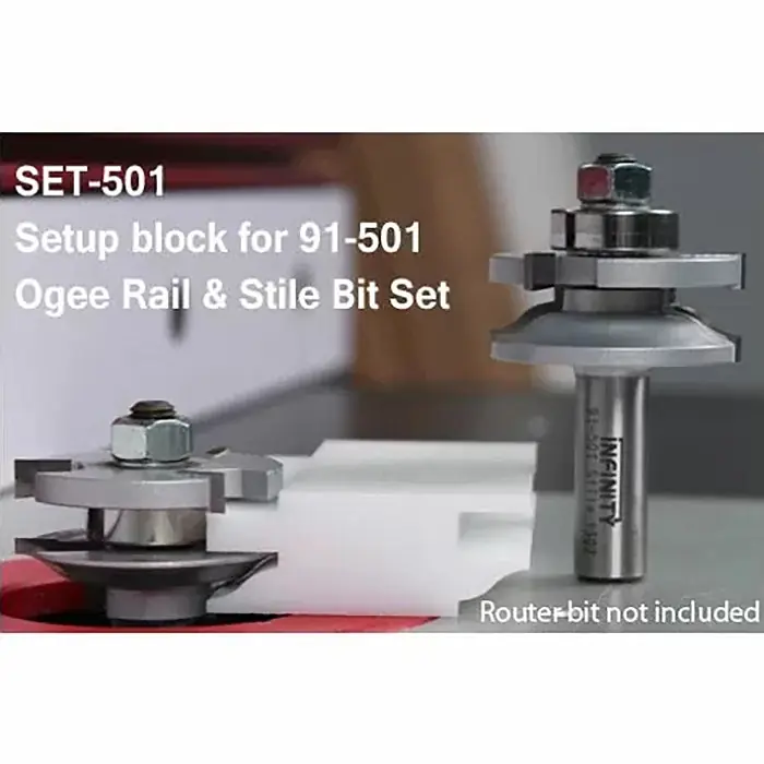 Infinity Tools Setup Block for 91-501 Ogee Rail & Stile Bit Set