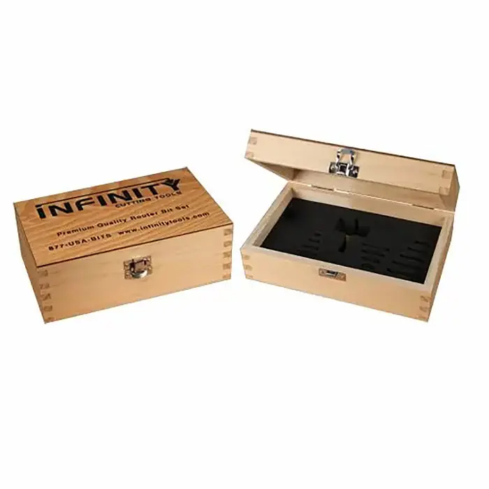 Infinity Tools Wooden Box for Mega Rabbeting Router Bit Set