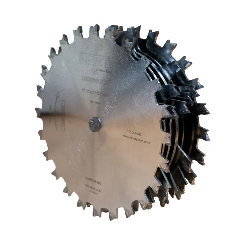 Infinity Tools Dadonator Stacked Dado Saw Blade Set, 5/8" Bore