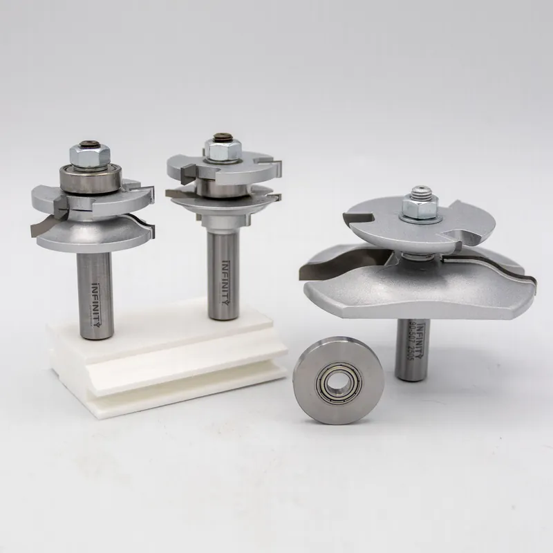 Infinity Tools 1/2" Shank 3-Pc. Cabinetmaker‘s Combo Router Bit Set w/ Backcutter & FREE Setup Block