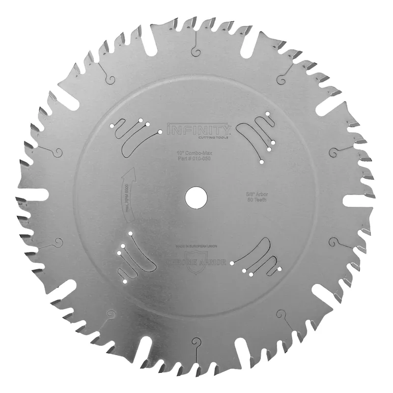 Infinity Tools 10" x 50T Combination Tablesaw Blades, 5/8" Bore