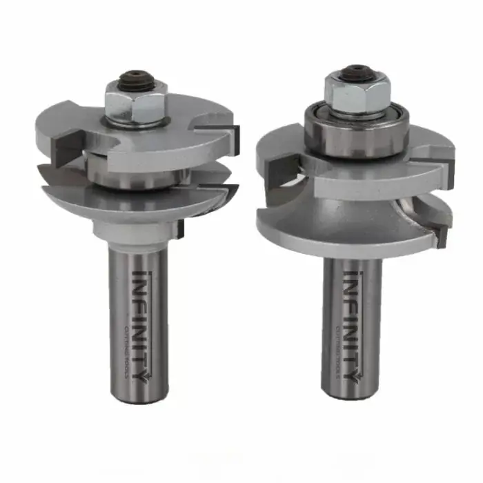 Infinity Tools 1/2" Shank Matched Rail & Stile Router Bits w/ Setup Block