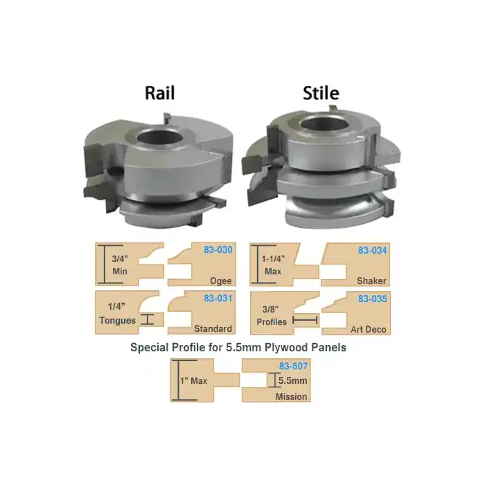 Infinity Tools Cabinet Door Rail & Stile Shaper Cutter Sets, 3/4" Bore