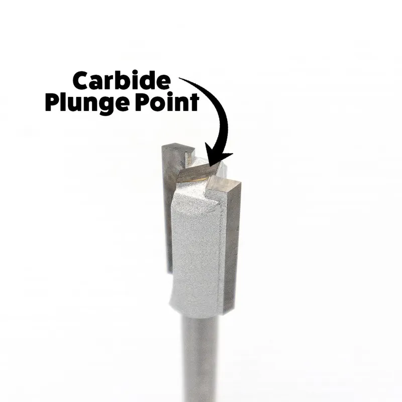 Infinity Tools 1/4" Shank Straight Router Bits w/ Plunge Point