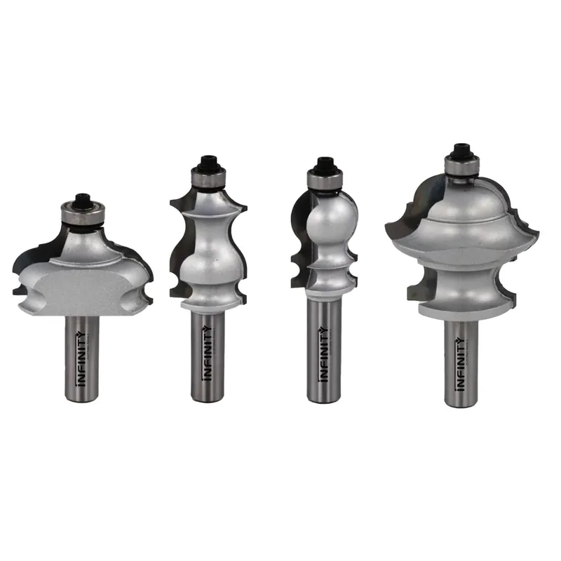 Infinity Tools 1/2" Shank 4-Pc. Multi-Profile Router Bit Set