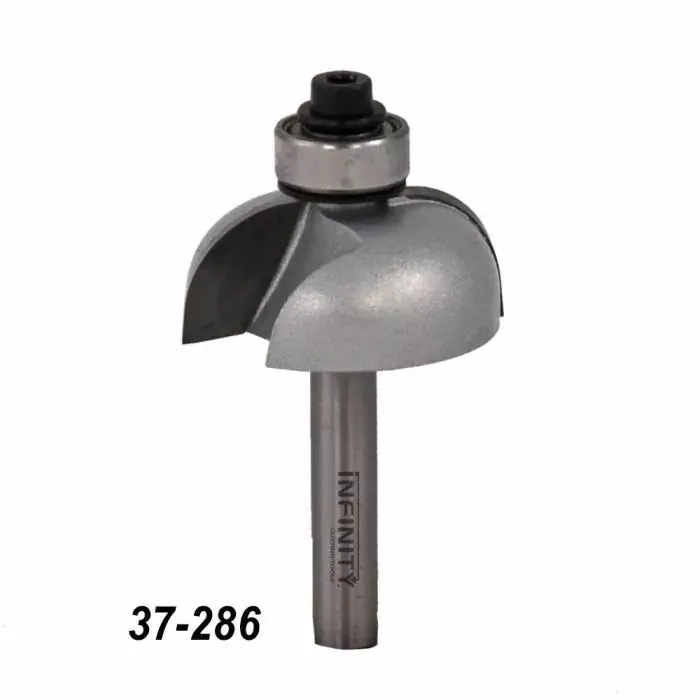 Infinity Tools 1/4" Shank, 3/8" Cutter Radius, 1/2" Cutter Height Cove Router Bit