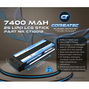CORSATEC Graphene HV+ Lipo 2s stick 7400 mah CT10012
